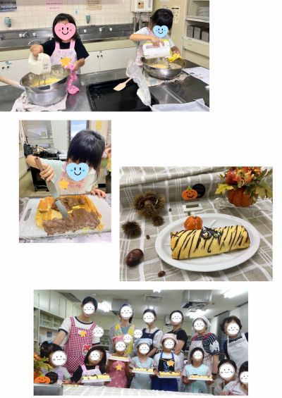 ハロウィン仕立てのチョコロールケーキ完成✨